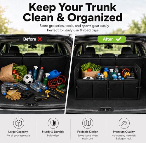 PAT SAM'S Car Trunk Organizer for SUV, Collapsible Storage - Image 5