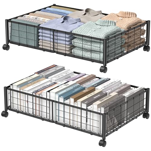 Hleelomi Under Bed Storage with Wheels, 360° Rotating - Image 2