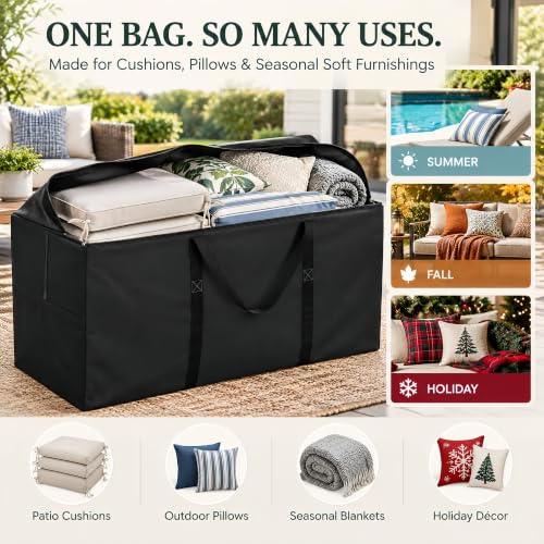 Outdoor Cushion Storage Bag, Extra Large Patio Cushion Bag - Image 4
