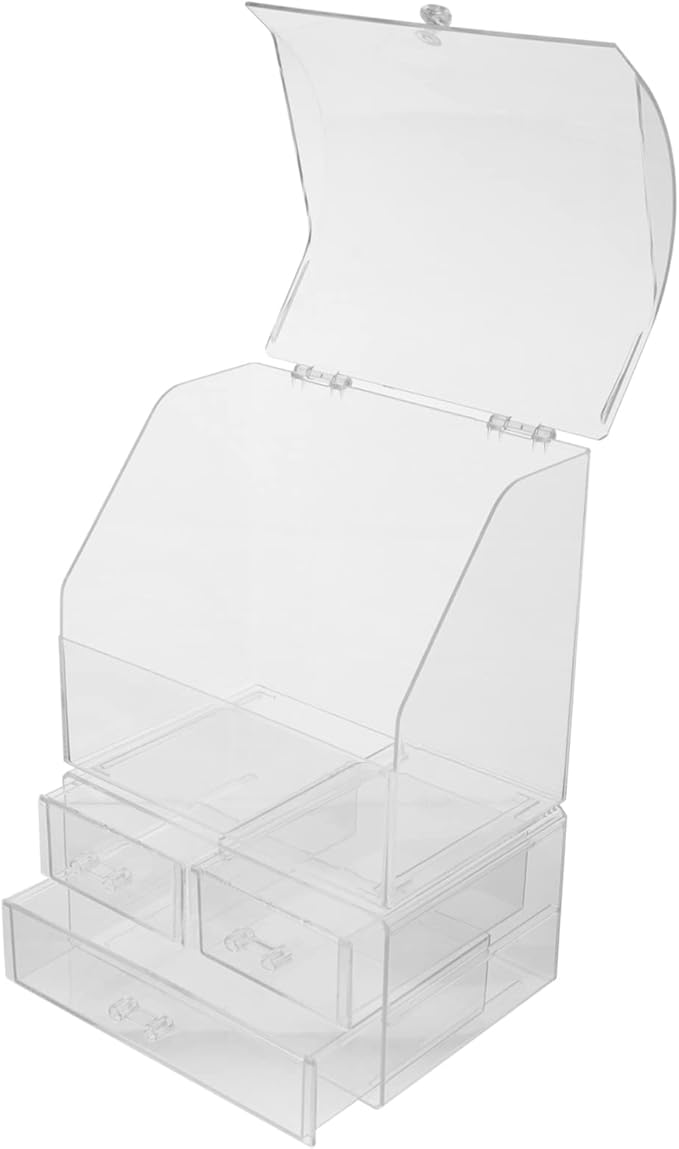 Cosmetic Organizing Holder Desktop Storage Case Makeup Storage Box Acrylic Makeup Case Lid
