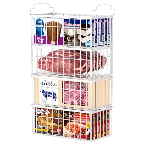 Freezer Organizer Bins, 4 Pack Big Baskets for 5/ 7 Cu.FT - Image 2