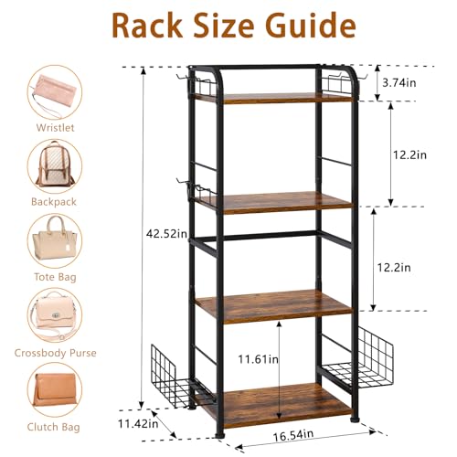 koozuuyk 4-Tier Purse Organizer for Closet with 3 Si | All Products - Image 4