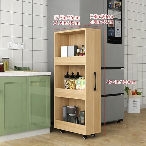 Slim Rolling Storage Cart with Wheels, Tall Narrow Pull-Out Shelf - Image 3
