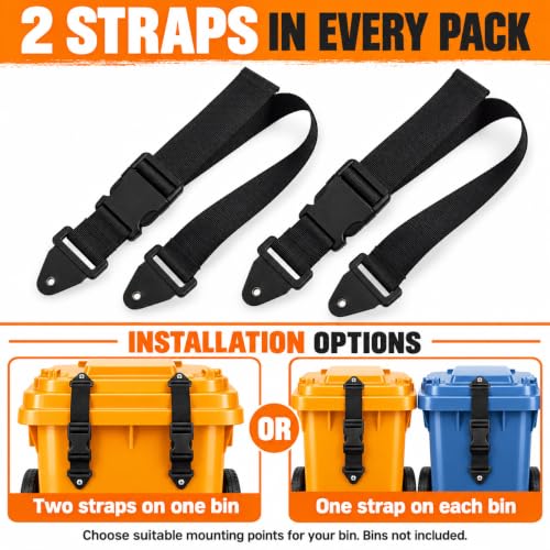Trash can lid Lock Strap, Adjustable Outdoor Trash can lid Latch - Image 7