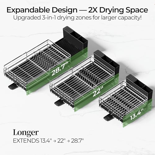 Large Dish Drying Rack, Expandable Dish Rack - Image 7