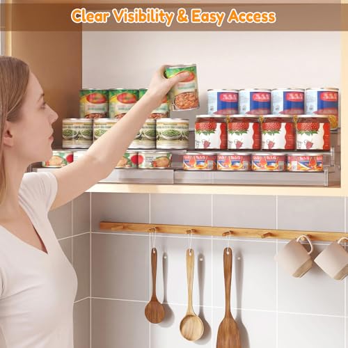 Expandable Can Organizer for Pantry, 3-Tier Adjustable Can - Image 4
