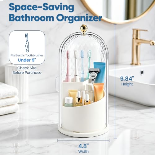 Toothbrush Holder with Cover, 3-Slot Rotating Bathro | All Products - Image 6