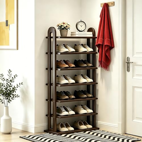 Vertical Shoe Rack - 7 Tier Tall Narrow Shoe Rack Organizer - Image 2
