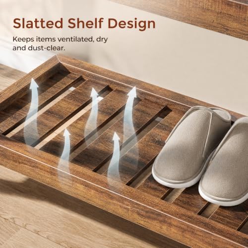 Tribesigns 55" Entryway Bench with Shoe Storage, Wood Bench Seat - Image 7