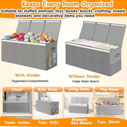 150L Extra Large Toy Storage Box with Lid, Foldable Toy - Image 7