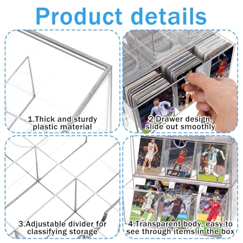 2 Pack Trading Card Storage Box - 3200+ Clear Plastic - Image 5
