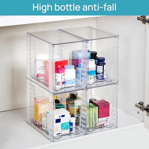 Vtopmart 4 Pack Clear Stackable Storage Drawers,9.7" High Plastic - Image 7