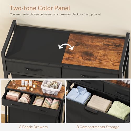 Laundry Sorter, Rolling Laundry Hamper with 3 Section - Image 6
