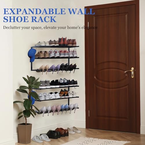2 Pack Wall Mounted Shoe Rack, 3 Tier Hanging Shoe R | All Products - Image 6
