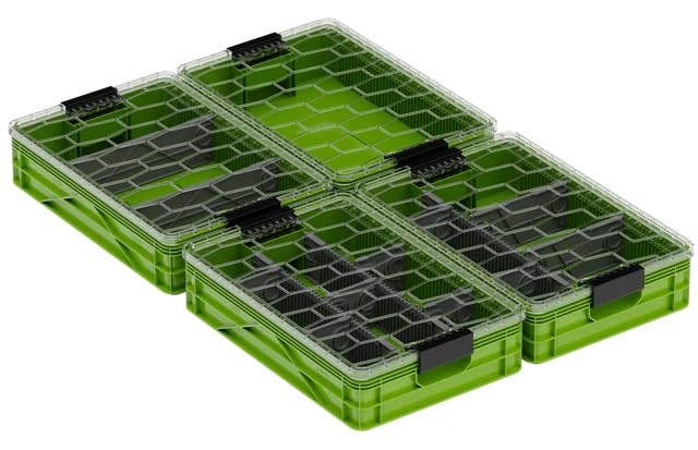 Quarter Crate 4-Pack Stackable Storage Bins, Slime - Image 7