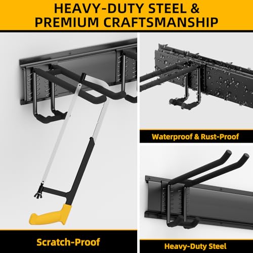 49.5 Inch Garage Tool Organizer, 6 Double-layer Hooks - Image 4