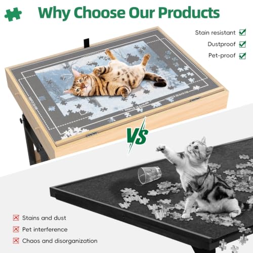 Wooden Puzzle Table with Drawers, 1500 Piece Puzzles - Image 8