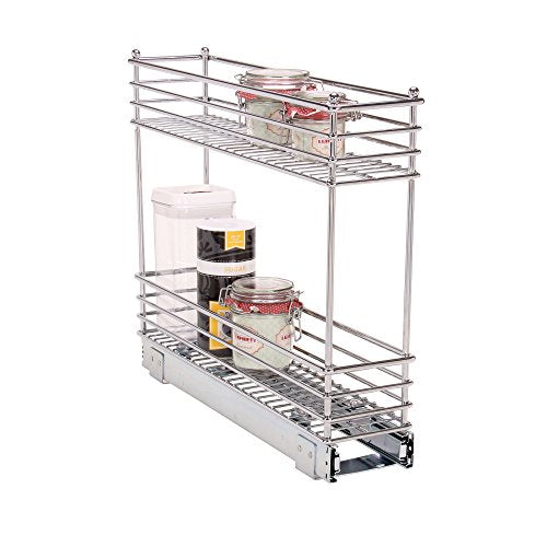 Household Essentials Chrome 2-Tier Sliding Cabinet Organizer, 5" - Image 7