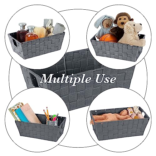 Simplify Small Shelf Woven Strap Tote | Decorative Storage Basket - Image 4