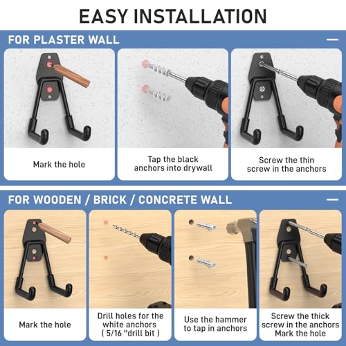 Garage Hooks, Anti-Slip Heavy Duty Wall Mount Hooks, 30-Pack - Image 7