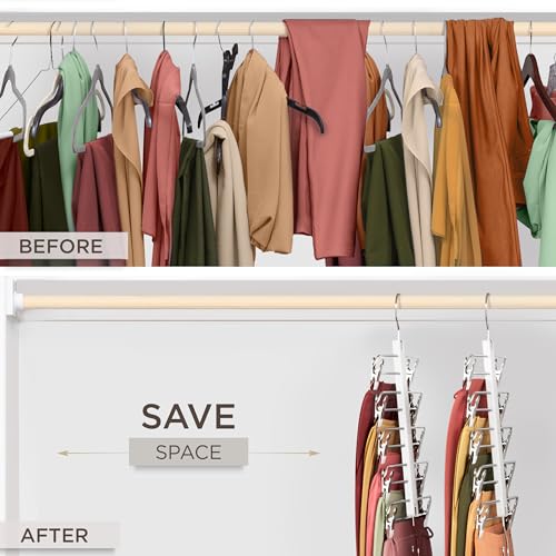 Skirt Hangers Space Saving with Clips - 2 Pack European Beechwood - Image 4