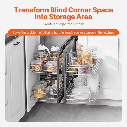 VEVOR Min 15" W Opening Blind Corner Pull Out Organizer, 2 - Image 5