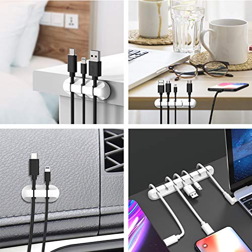 INCHOR Cord Organizer for Desk, White Cable Organizer Cable Clips - Image 8