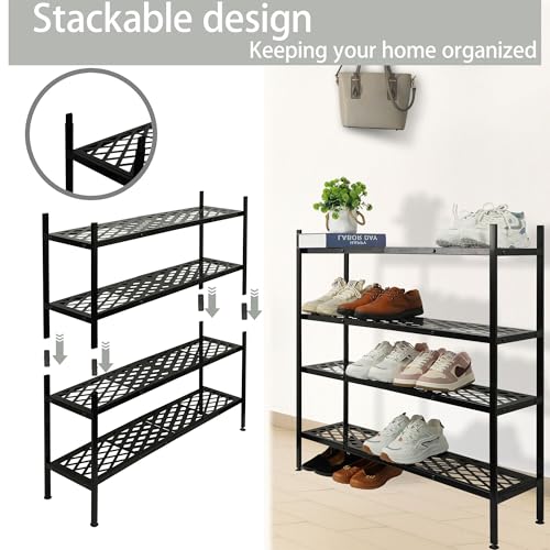 Long Expandable Metal Shoe Rack for Closet, Entryway | All Products - Image 7