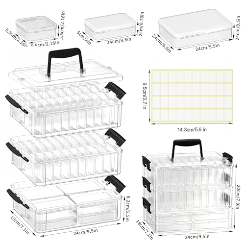 Bead Organizer Box 58 Pcs, 3-Tier Stackable Storage Box - Image 3