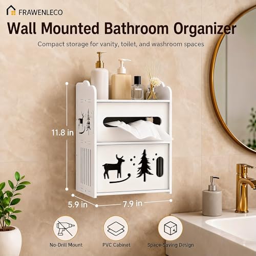 Wall Mounted Bathroom Organizer with Tissue Box Holder - Image 3