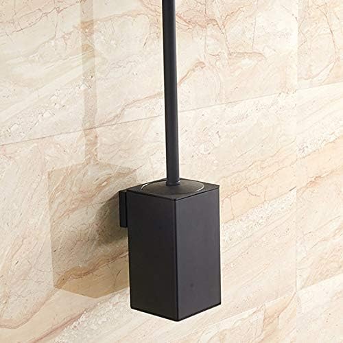 Steel Brush Black Bathroom Cleaning Brush Holder with Brush Wall Mount