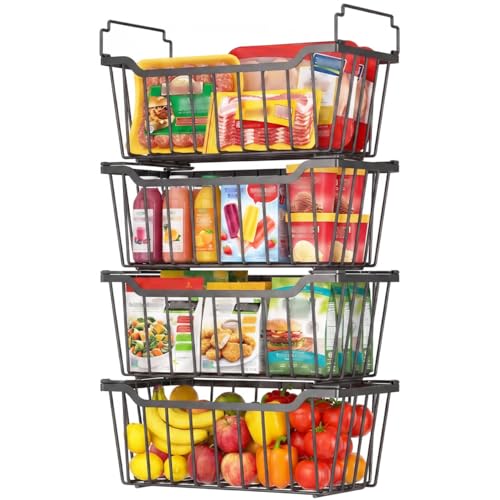 Freezer Organizer Bins for 5-7 Cu.FT Chest Freezer, 4 Pack Black - Image 2