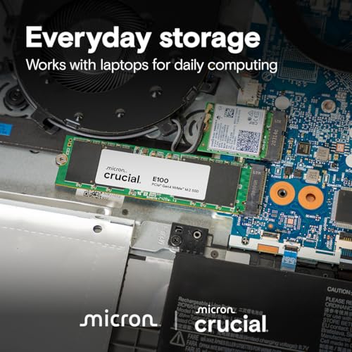 Crucial E100 SSD 480GB M.2 NVMe PCIe Gen4 Internal SSD, Up to 4 - Image 6
