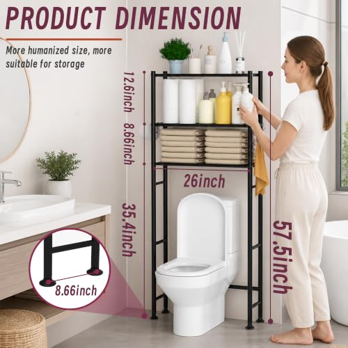 3-Tier Over The Toilet Storage Cabinet with Paper Holder - Image 3