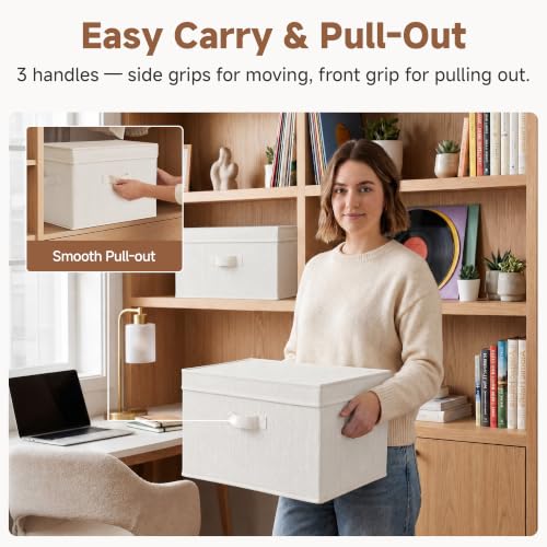 StorageWorks Fabric Storage Bins with Lids, Closet Storage Bins - Image 3