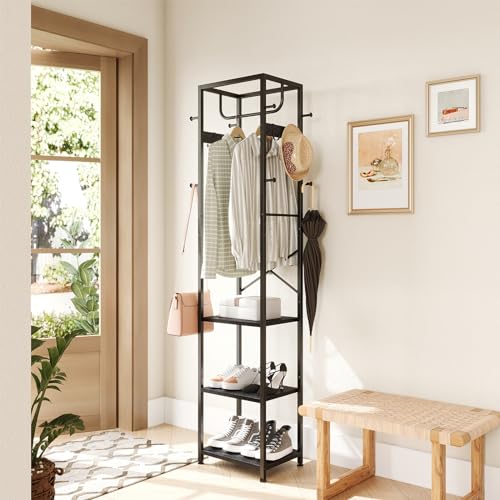 ELYKEN Coat Rack Freestanding, Hall Tree with 3 Shel | All Products - Image 3