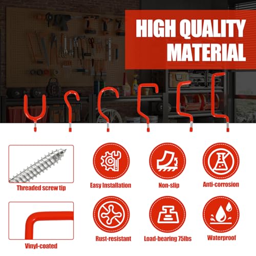 Garage Hooks Heavy Duty, 12-Pack Mixed Utility Garage Hooks - Image 5