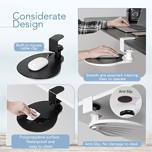 EHO Clamp-On Under Desk Mouse Tray, 360° Swivel Ergonomic - Image 5
