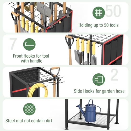 Garden Tool Organizer,Metal Yard Tool Organizer - Image 4