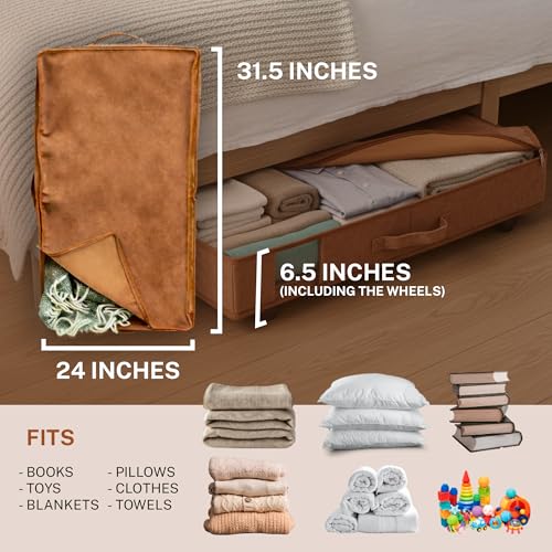 53L Under Bed Storage with Wheels | 31.5 L × 24 × 6.5 Inches - Image 3