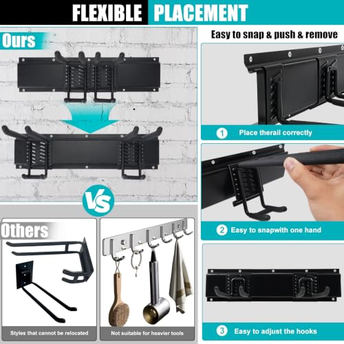 48" Garage Tool Organizer Wall Mount,Heavy Duty Adjustable Hooks - Image 6
