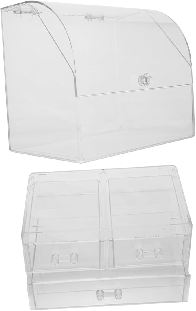 Modern Acrylic Makeup Storage Box Lid Desktop Organizer Tidy Storage for Cosmetics Stylish for Girlfriend Wife