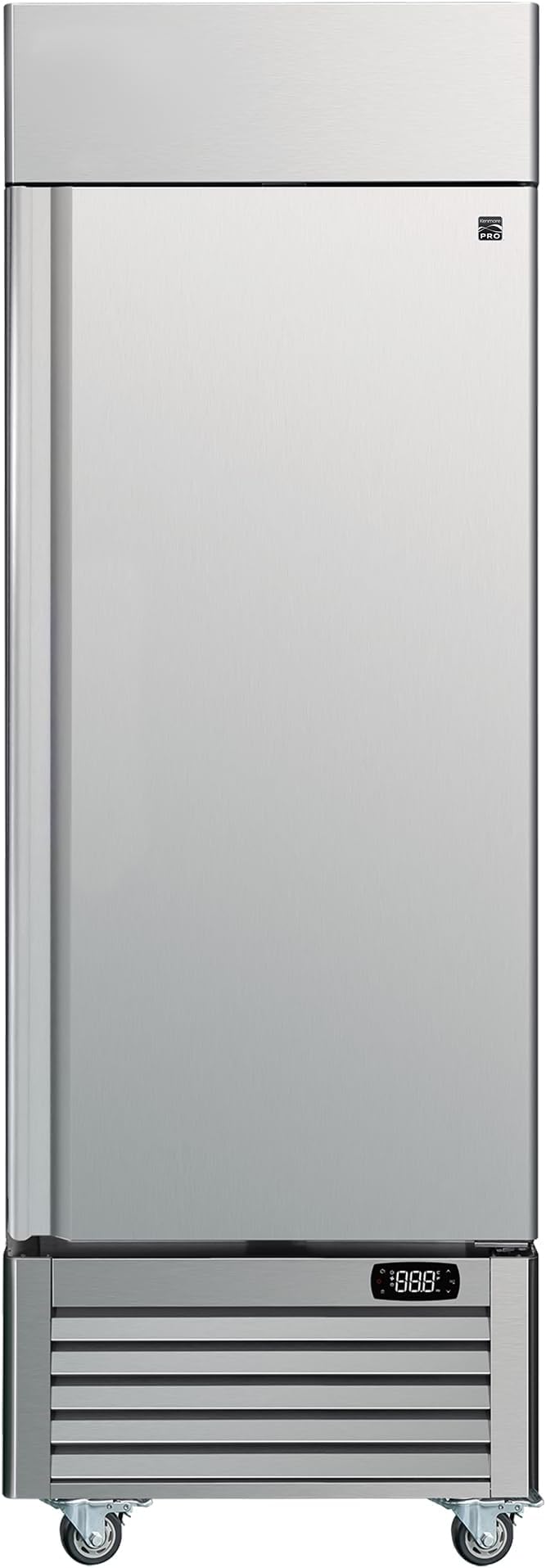 Kenmore Commercial Freezer – Upright Convertible Refrigerator, Frost Free, Congelador For Restaurant, Industrial Use, Cafe, Shop, Reach-In Full-Size 23 Cu.ft Stainless Steel