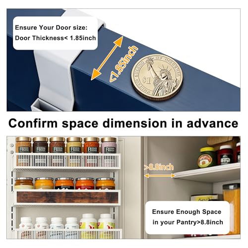 8 Tiers Pantry Door Organizer Spice Rack, 2-IN-1 Wall - Image 5