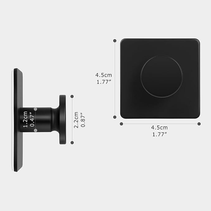 Self Adhesive Towel Hooks Matte Black Modern Coat Hook 2 Pack Stainless Steel Wall Hooks Round Utility Shower Towel Hanger for Kitchen Home Storage Bathroom