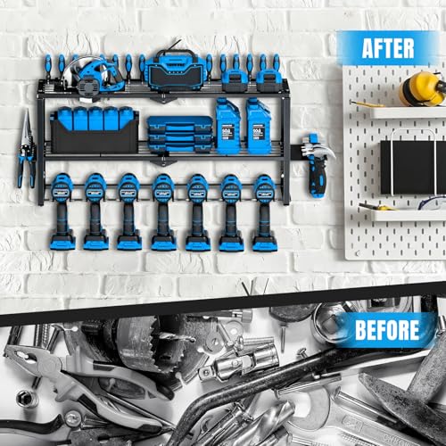 Heavy Duty Power Tool Organizer Wall Mount - 3 Tier Metal - Image 5