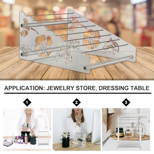Acrylic Jewelry Display Organizer Rack with 8 Removable Rods - Image 4