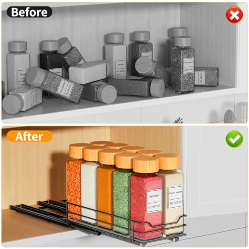 RCHYFEED Pull Out Spice Rack Organizer, 1 Tier - Image 5