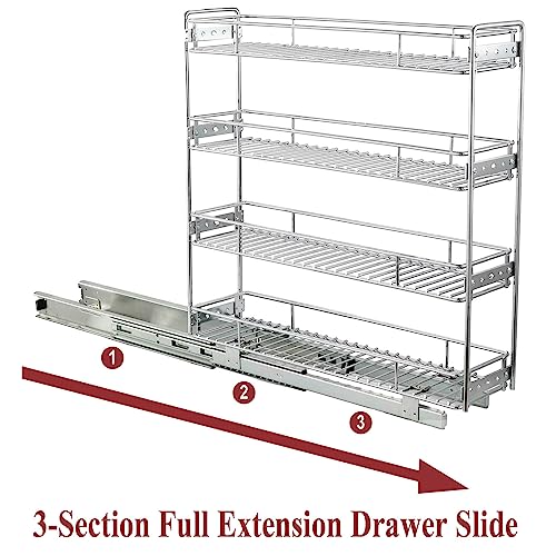 OCG 4-Tier Pull Out Kitchen Cabinet Spice Rack Holder Shelves (5" - Image 4