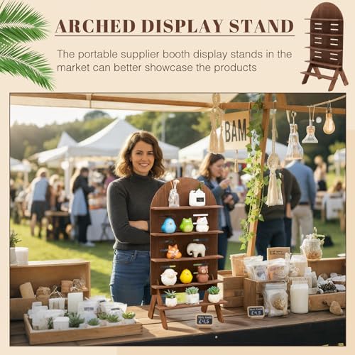 Blulu 5-Tier Wooden Display Shelf for Vendors 31.5 x 16 Inch Tall - Image 6